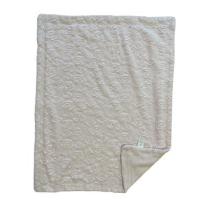 Little Beginnings Pink Rose Rosette Embossed Baby Blanket Security Lovey Floral